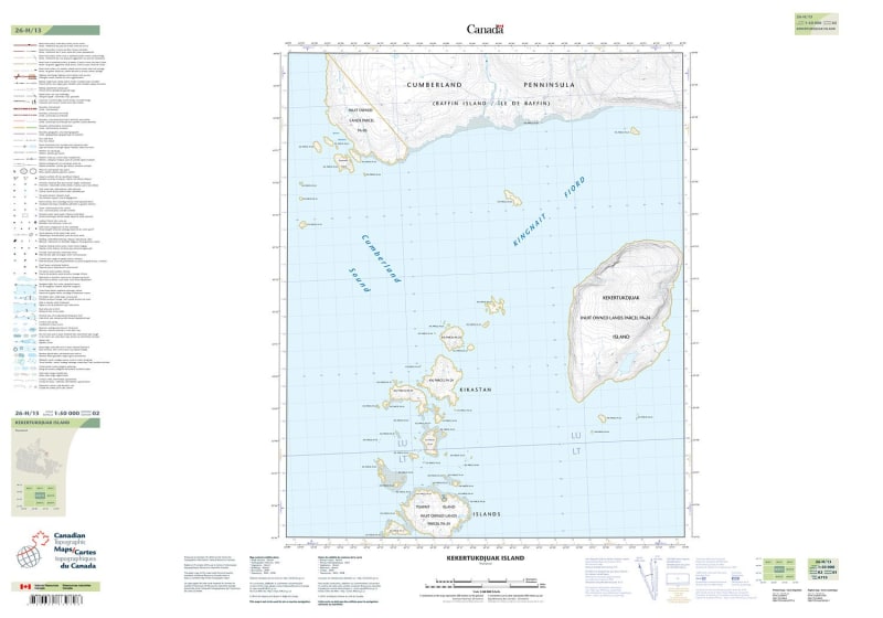 026H13 - KEKERTUKDJUAK ISLAND - Topographic Map
