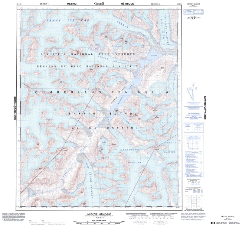 026I11 - MOUNT ASGARD - Topographic Map
