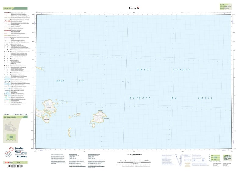 027A11 - SATIGSUN ISLAND - Topographic Map