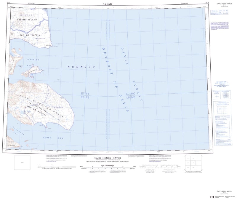 027D - CAPE HENRY KATER - Topographic Map