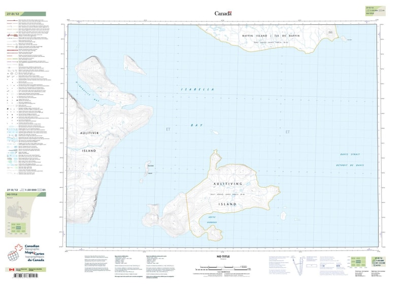027D12 - AULITIVING ISLAND - Topographic Map