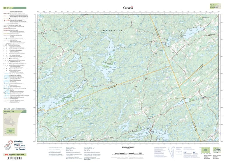 031C15 - SHARBOT LAKE - Topographic Map