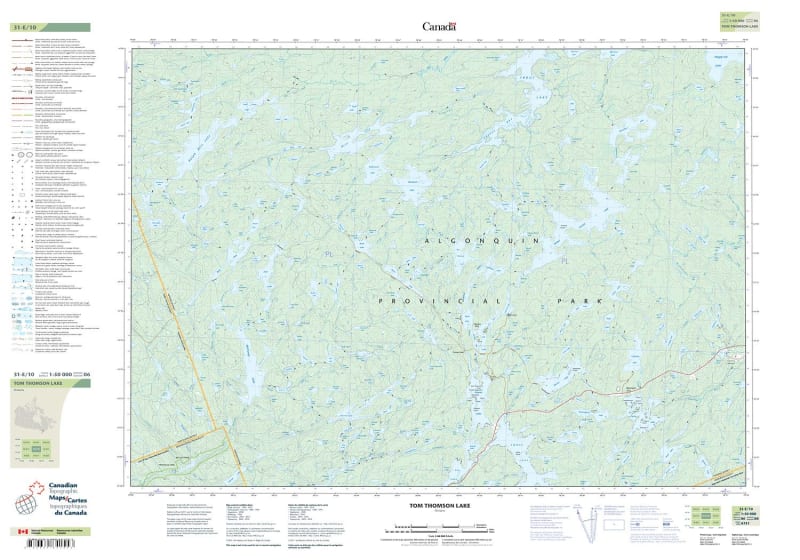 031E10 - TOM THOMSON LAKE - Topographic Map