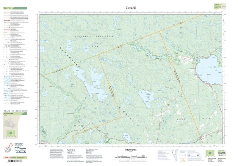 031F12 - ROUND LAKE - Topographic Map