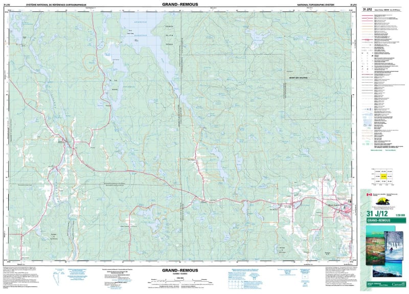 031J12 - GRAND-REMOUS - Topographic Map