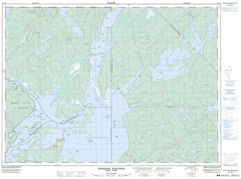 031J13 - RESERVOIR BASKATONG - Topographic Map