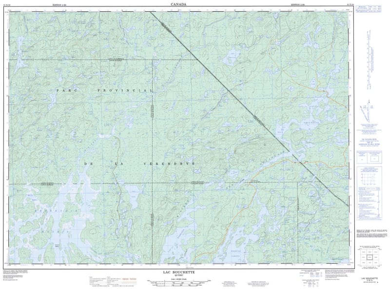 031N10 - LAC BOUCHETTE - Topographic Map