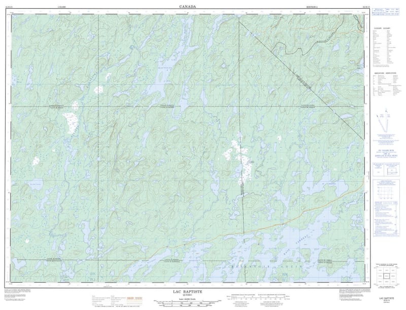 032B15 - LAC BAPTISTE - Topographic Map