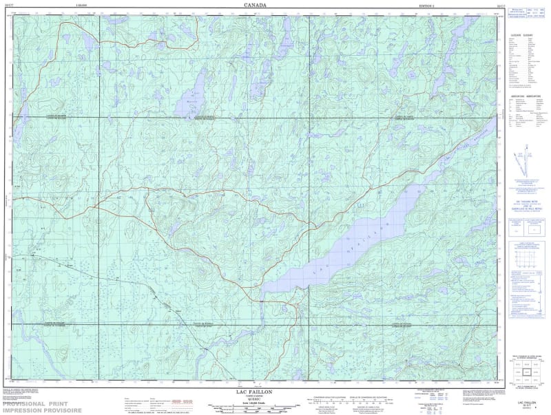 032C07 - LAC FAILLON - Topographic Map