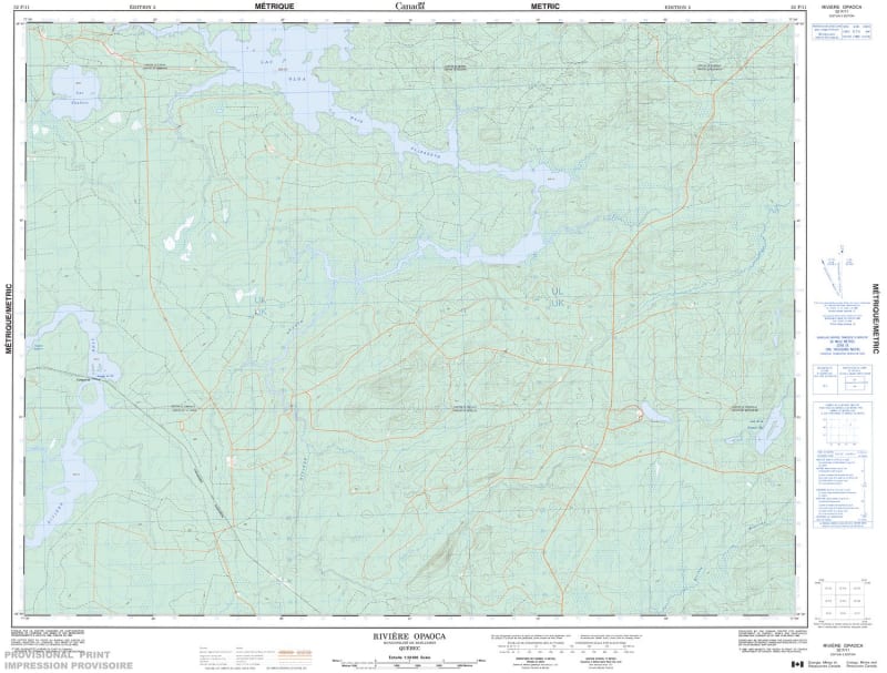 032F11 - RIVIERE OPAOCA - Topographic Map