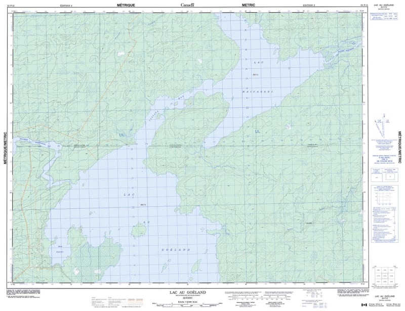 032F15 - LAC AU GOELAND - Topographic Map