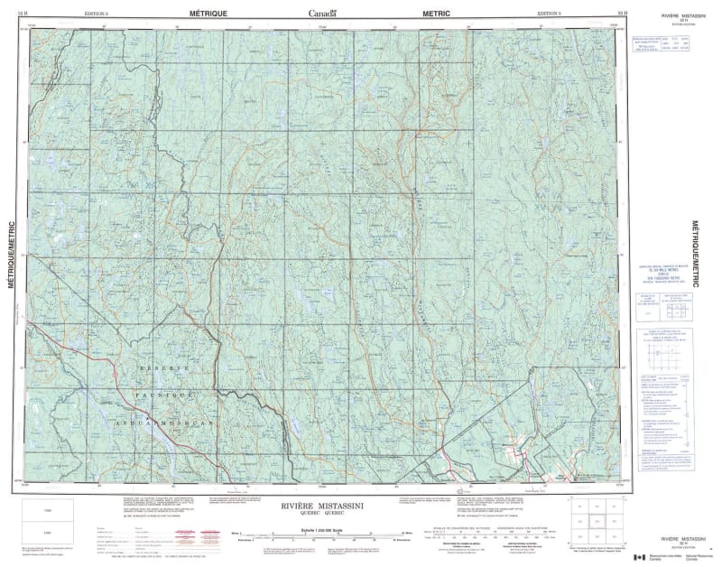 032H - RIVIERE MISTASSINI - Topographic Map