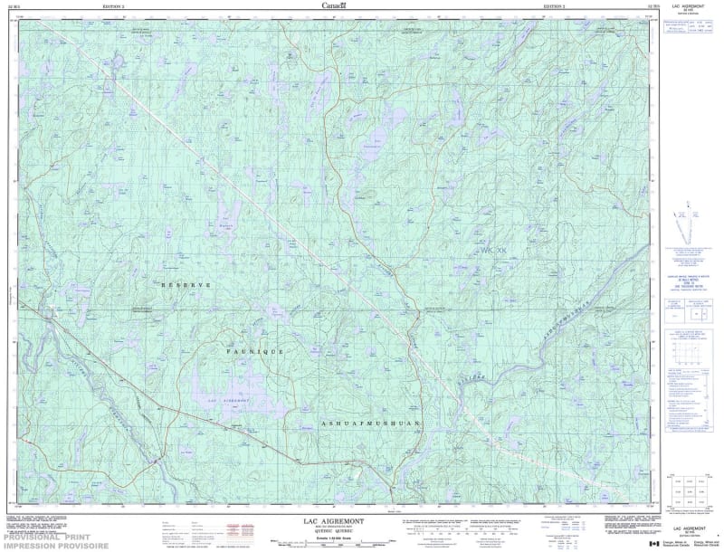 032H05 - LAC AIGREMONT - Topographic Map
