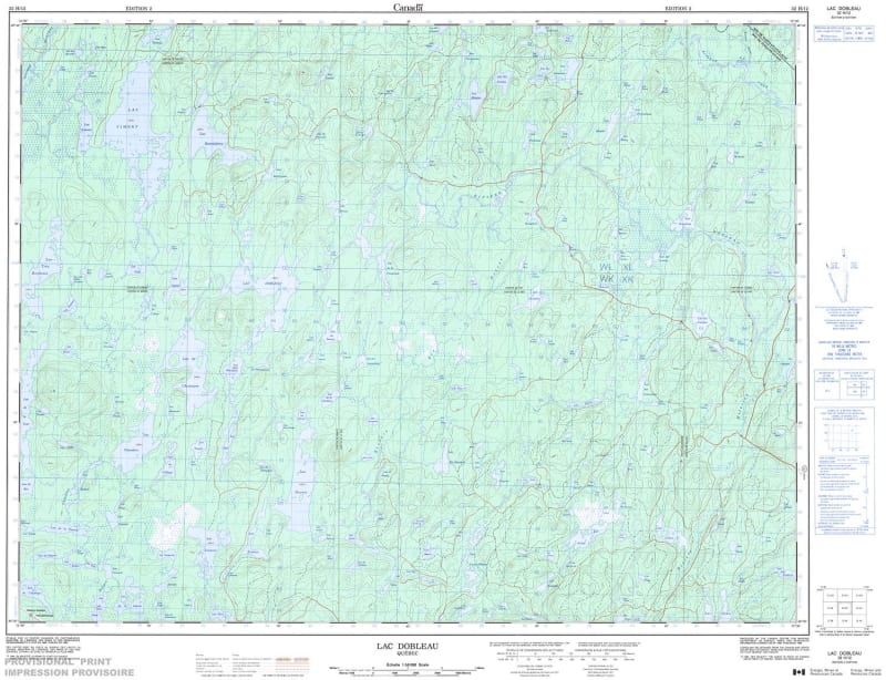 032H12 - LAC DOBLEAU - Topographic Map