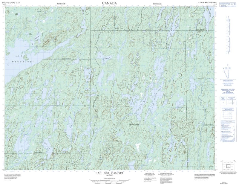 032I04 - LAC DES CANOTS - Topographic Map