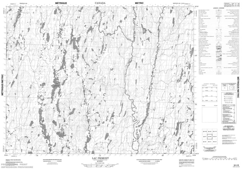 032I08 - LAC PRIMONT - Topographic Map