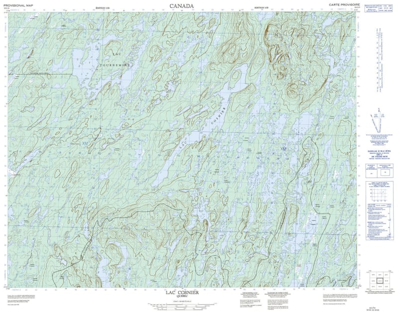 032I15 - LAC COSNIER - Topographic Map