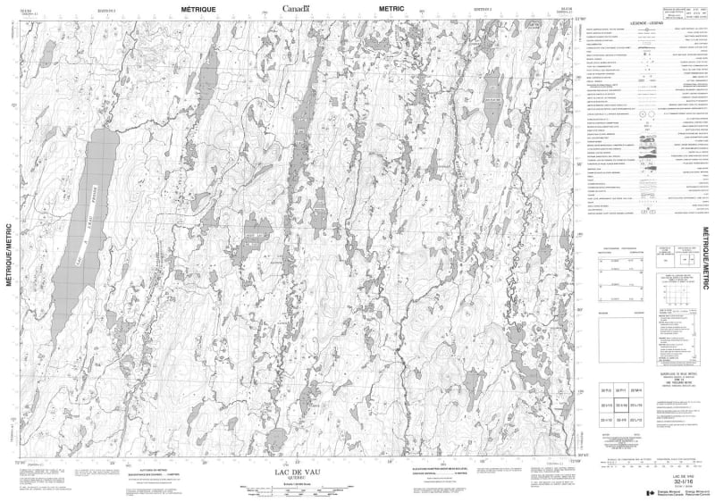 032I16 - LAC DE VAU - Topographic Map