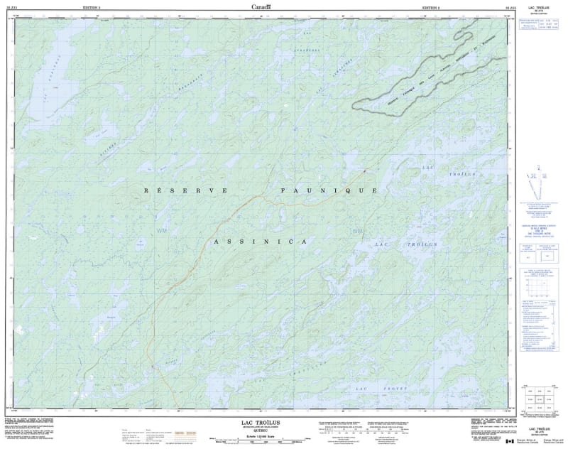 032J15 - LAC TROØLUS - Topographic Map