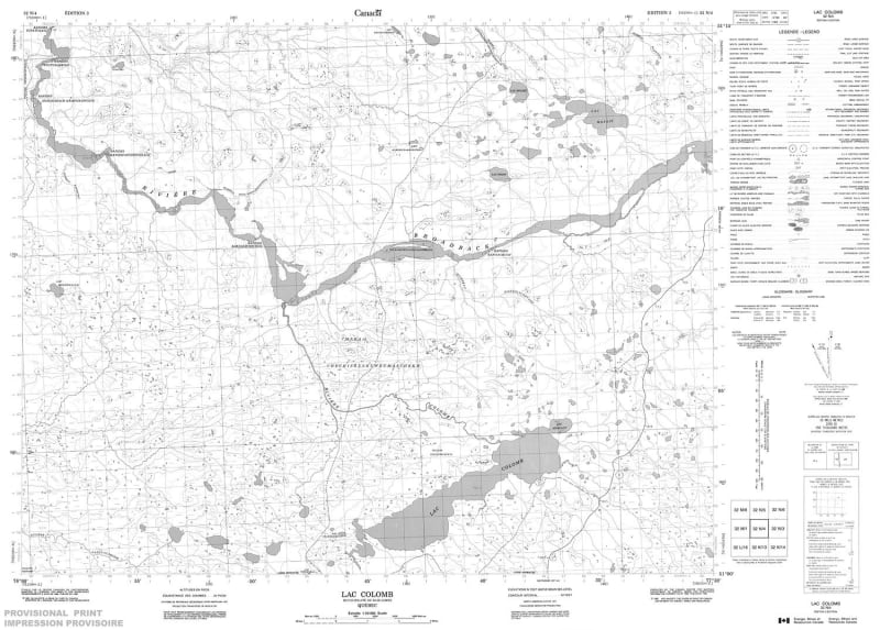 032N04 - LAC COLOMB - Topographic Map
