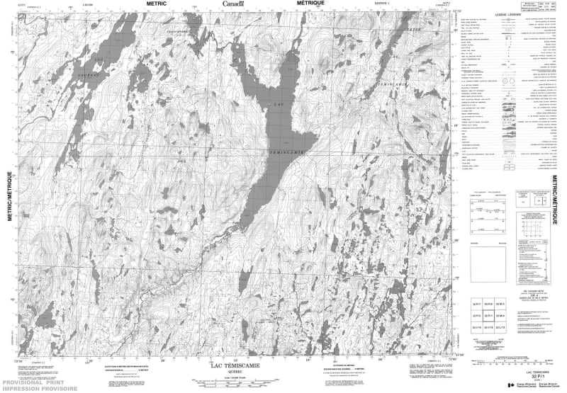 032P01 - LAC TEMISCAMIE - Topographic Map