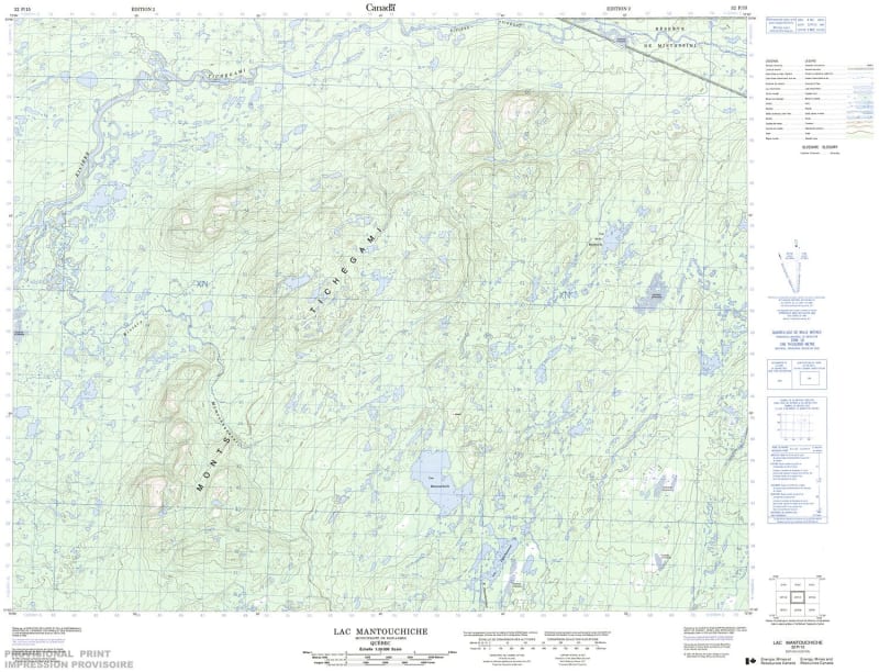 032P15 - LAC MANTOUCHICHE - Topographic Map