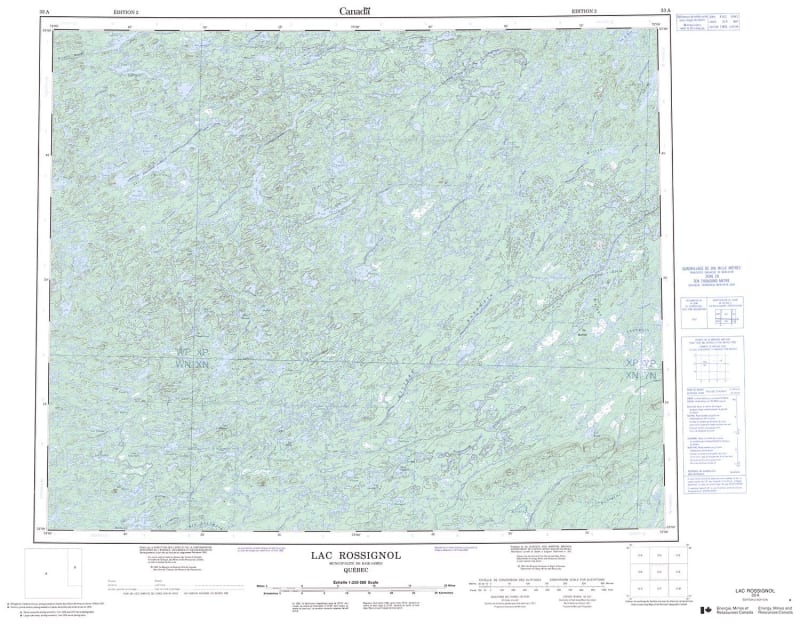 033A - LAC ROSSIGNOL - Topographic Map