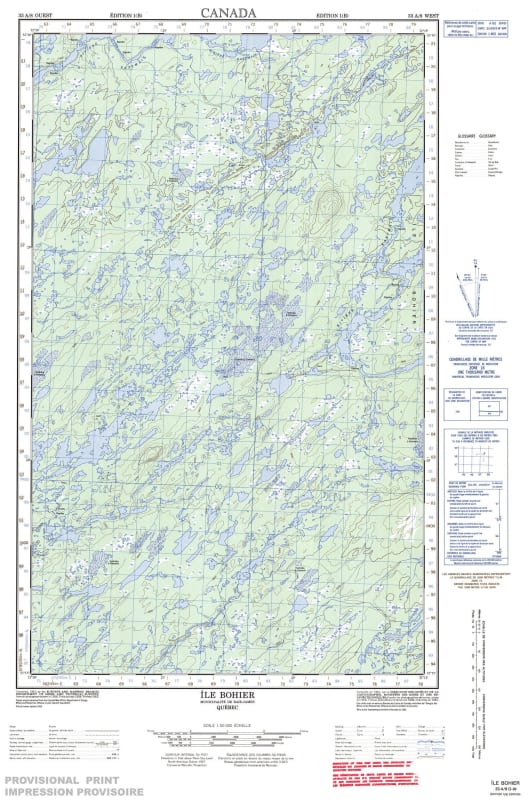 033A08W - ILE BOHIER - Topographic Map