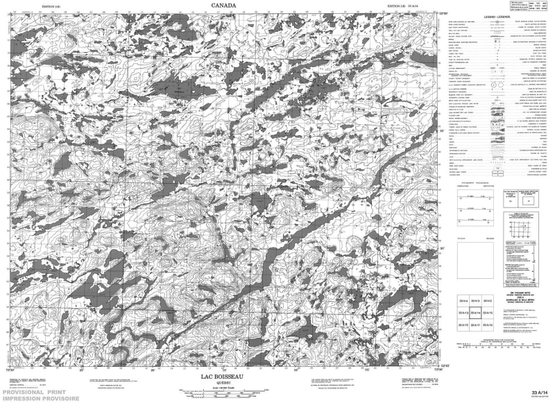 033A14 - LAC BOISSEAU - Topographic Map