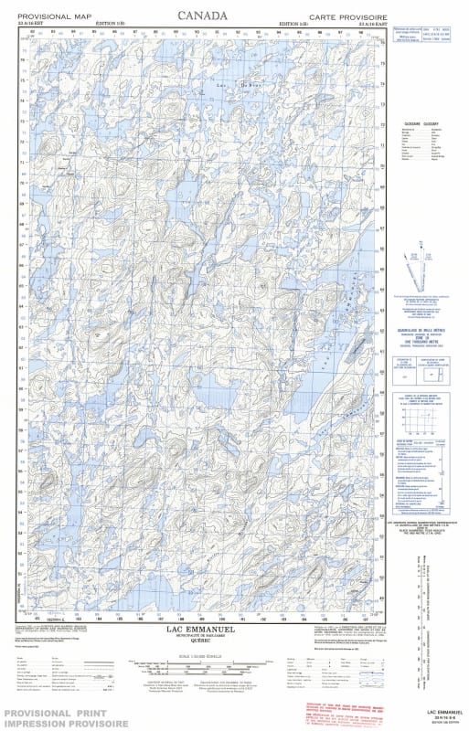 033A16E - LAC EMMANUEL - Topographic Map