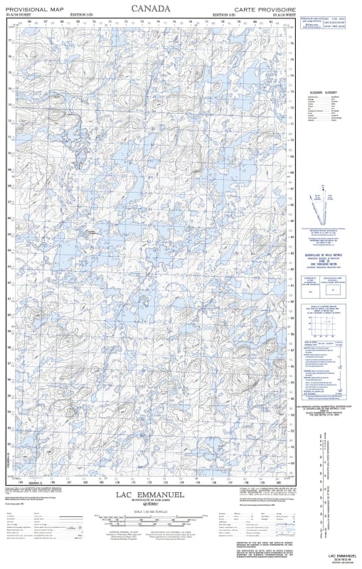033A16W - LAC EMMANUEL - Topographic Map
