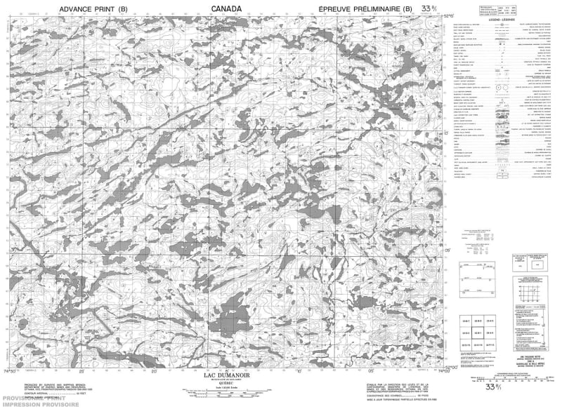 033B01 - LAC DUMANOIR - Topographic Map