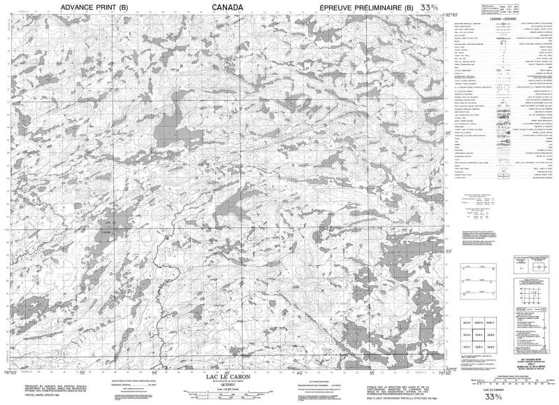 033B05 - LAC LE CARON - Topographic Map