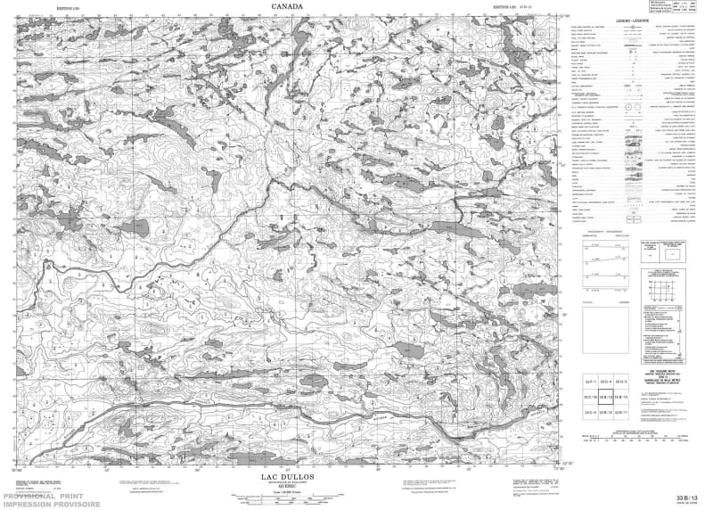 033B13 - LAC DULLOS - Topographic Map