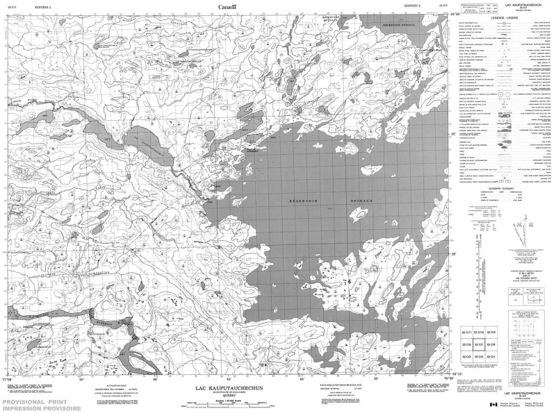 033C07 - LAC KAUPUTAUCHECHUN - Topographic Map