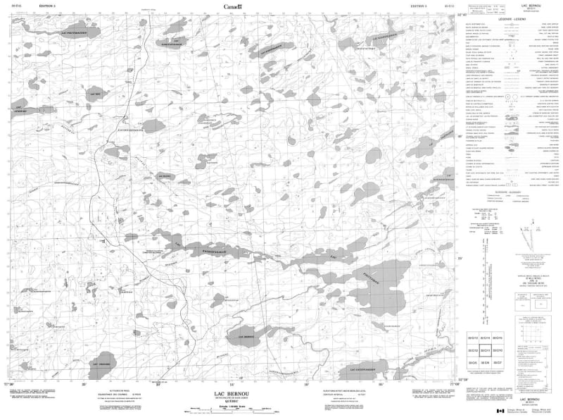 033C11 - LAC BERNOU - Topographic Map