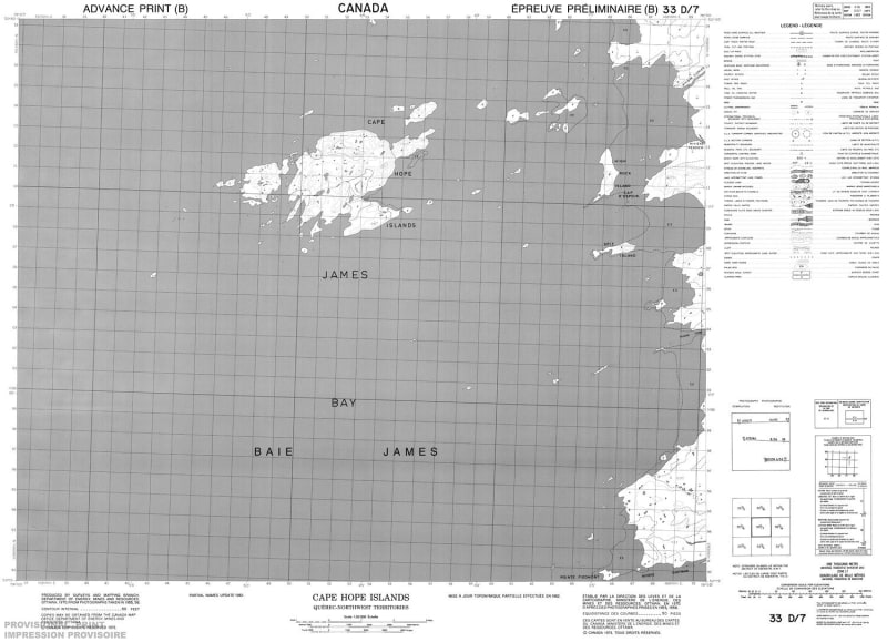 033D07 - CAPE HOPE ISLANDS - Topographic Map