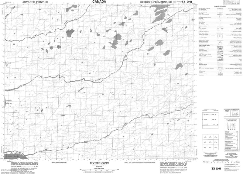 033D08 - RIVIERE CONN - Topographic Map