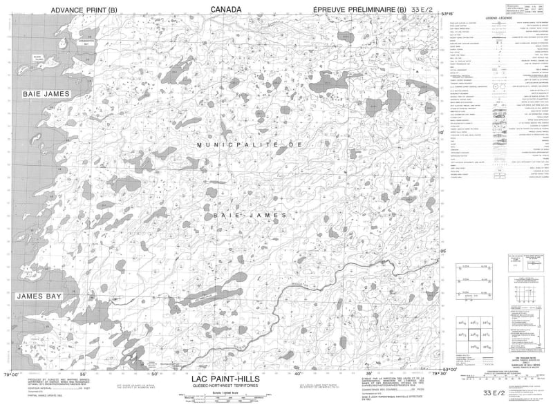 033E02 - LAC PAINT HILLS - Topographic Map