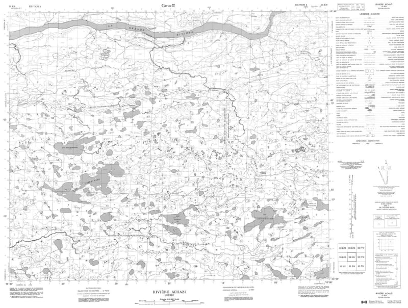 033E09 - RIVIERE ACHAZI - Topographic Map