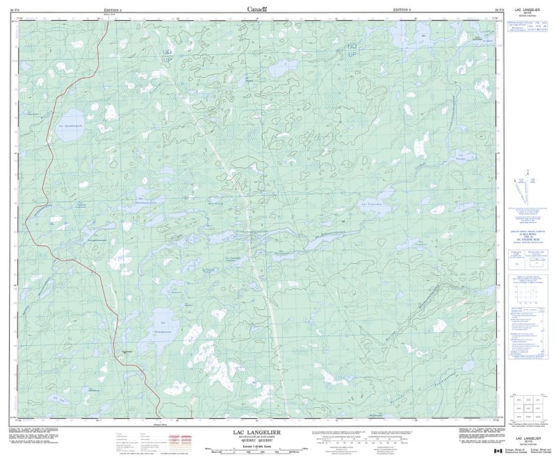 033F03 - LAC LANGELIER - Topographic Map