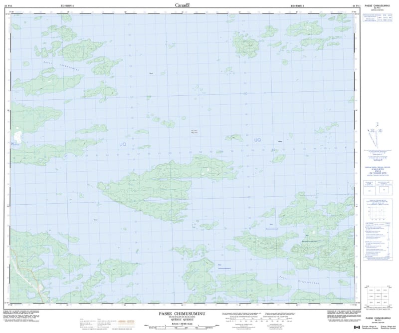 033F11 - PASSE CHIMUSUMINU - Topographic Map