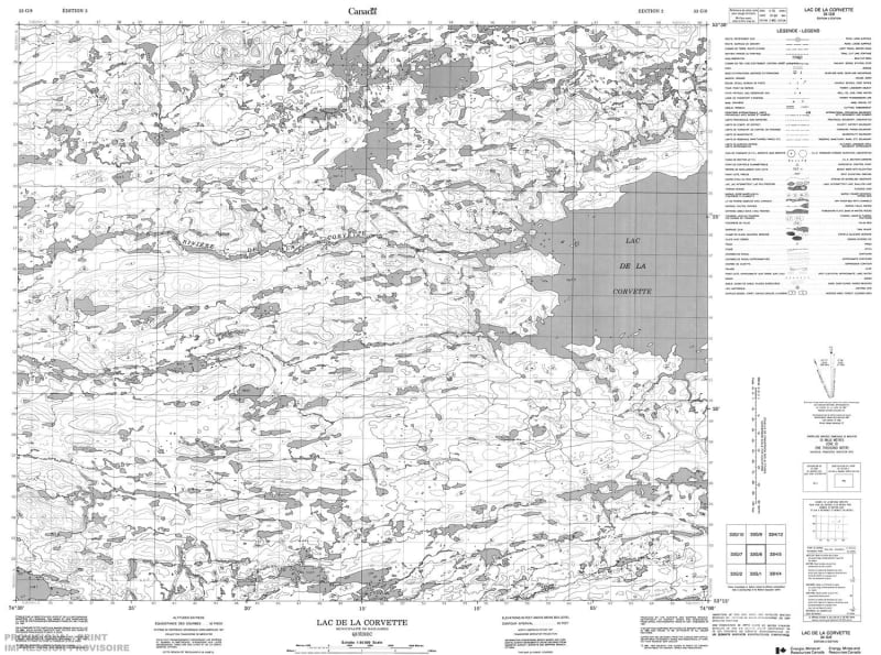 033G08 - LAC DE LA CORVETTE - Topographic Map