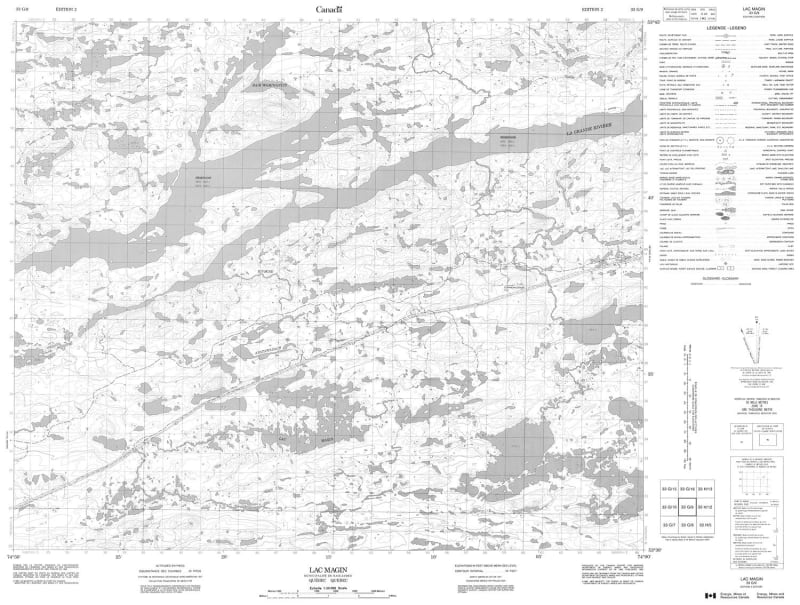 033G09 - LAC MAGIN - Topographic Map