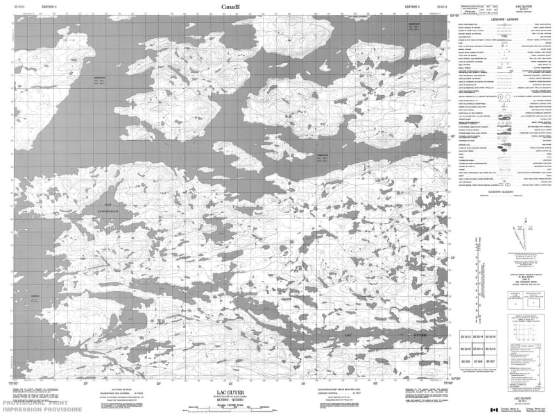 033G11 - LAC GUYER - Topographic Map