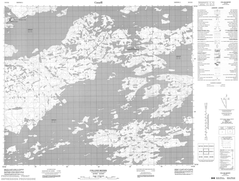 033G12 - COLLINE BEZIER - Topographic Map