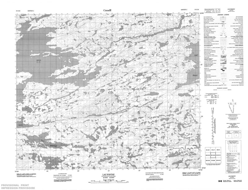 033G16 - LAC FONTAY - Topographic Map