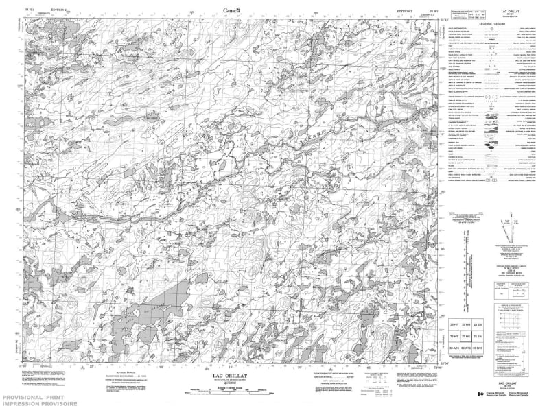 033H01 - LAC ORILLAT - Topographic Map