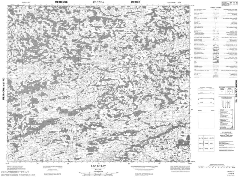 033I06 - LAC BILLET - Topographic Map