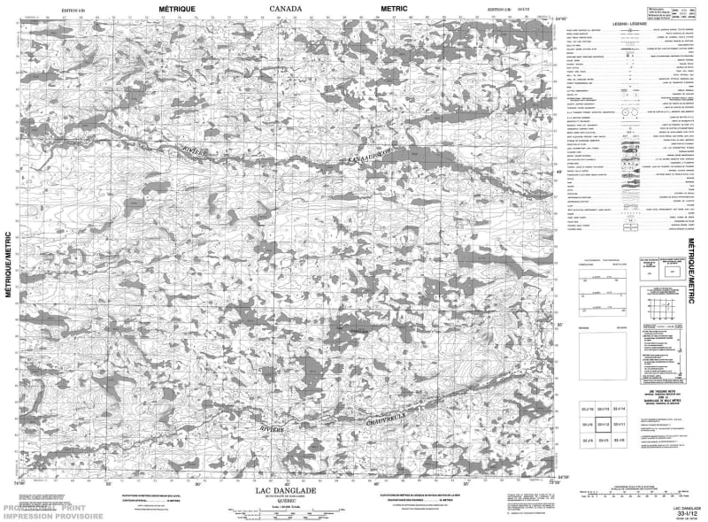 033I12 - LAC DANGLADE - Topographic Map